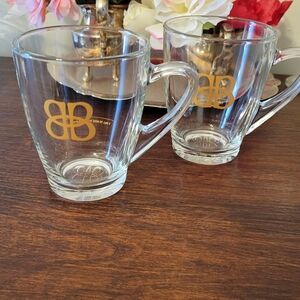 Vintage Bailey's Gold-Accented Glass Mugs